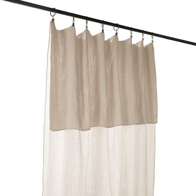 Rideau ajustable 140 x 300 cm en double gaze de coton écru - PEPA