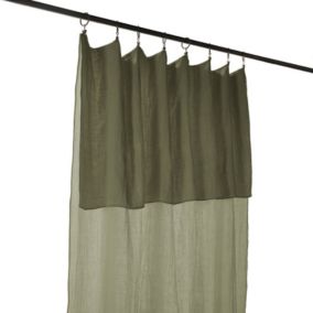 Rideau ajustable 140 x 300 cm en double gaze de coton vert - PEPA