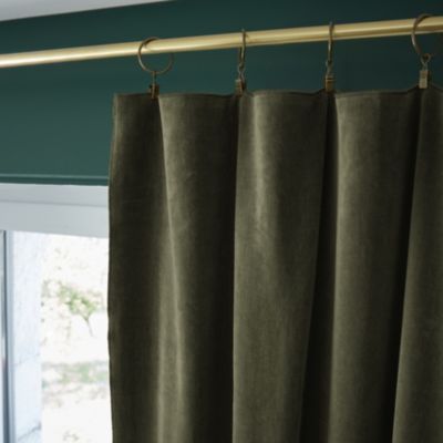 Rideau Ajustable + 8 Anneaux Pince Velours de Coton César 140 x 270 cm ...