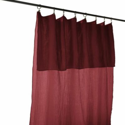 Rideau ajustable gaze de coton rouge 140x300 cm