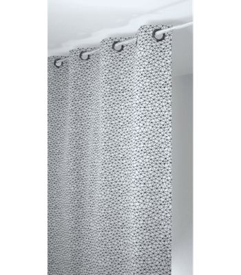 Rideau ambiance géométrique motif toile - 135x260cm - Blanc