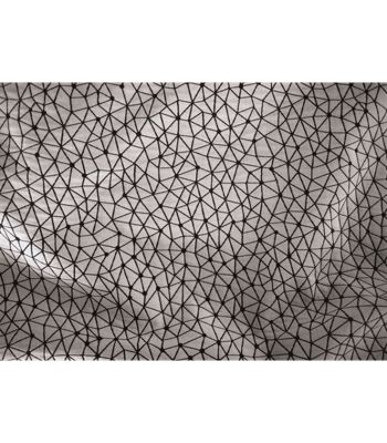 Rideau ambiance géométrique motif toile - 135x260cm - Blanc