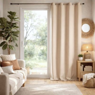 Rideau ameublement 80 % occultant (140x260 cm - Ivoire)