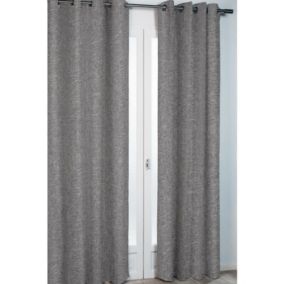 Rideau ameublement aspect laineux - 140x260cm - Gris anthracite