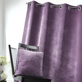 Rideau ameublement en velours uni (140x260 cm - Violet parme)