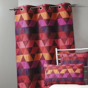 Rideau ameublement Jacquard 'triangles' (140x260 cm - Bordeaux)