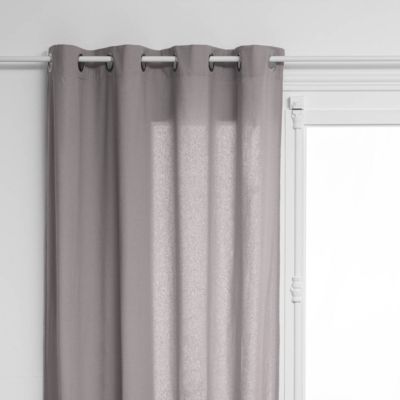 Rideau Anjali en coton & métal 135x240cm gris clair - Atmosphera