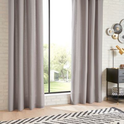 Rideau Anjali en coton & métal 135x240cm gris clair - Atmosphera
