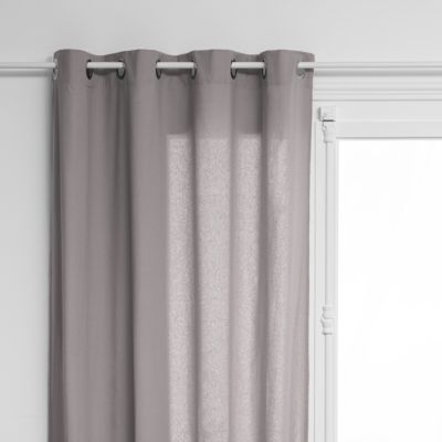 Rideau Anjali en coton & métal 135x240cm gris clair - Atmosphera