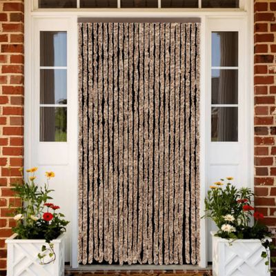 Rideau anti mouches beige et marron foncé 100x220 cm chenille