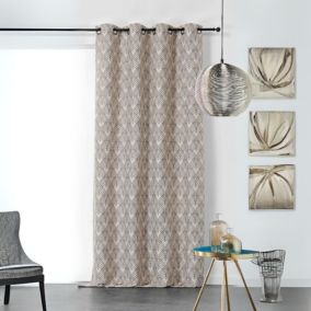 Rideau art décoratif en jacquard (140x245 cm - Beige)