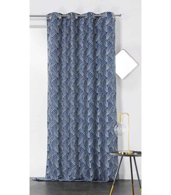 Rideau art deco bleu marine - 135x250cm - Bleu marine