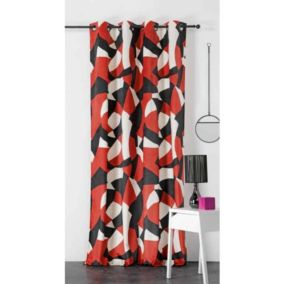 Rideau Art deco "CAMO" - 145x240cm - Rouge