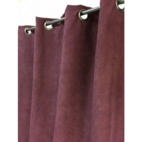 Rideau aubergine aspect velours - 145x260cm - Aubergine