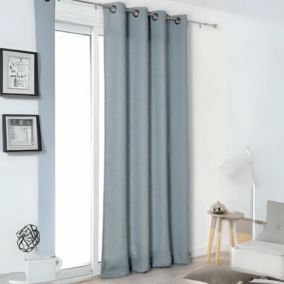 Rideau "Authentique" en 100% lin (135x260 cm - Bleu ciel)