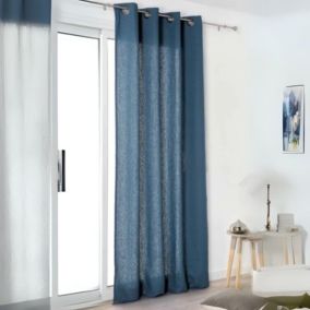 Rideau "Authentique" en 100% lin (135x260 cm - Bleu Marine)