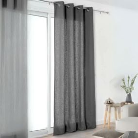 Rideau "Authentique" en 100% lin (135x260 cm - Gris Foncé)