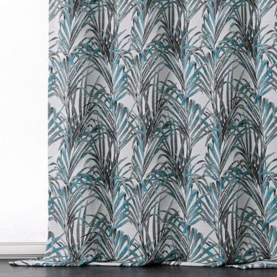 Rideau aux  impressions exotiques (135x250 cm - Bleu)