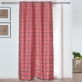 Rideau avec Motif Tirets (140x260 cm - Bordeaux)