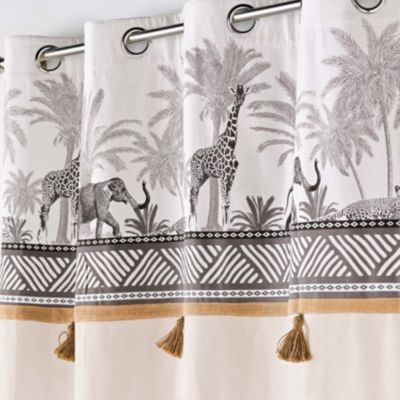Rideau avec top esprit safari (140x240 cm - Naturel)