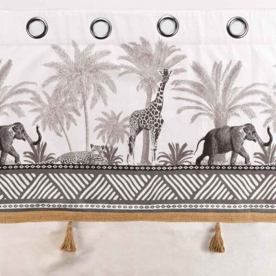 Rideau avec top esprit safari (140x240 cm - Naturel)