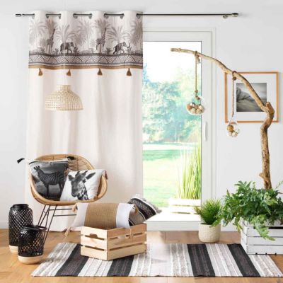 Rideau avec top esprit safari (140x240 cm - Naturel)