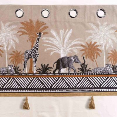 Rideau avec top esprit safari (140x240 cm - Taupe)