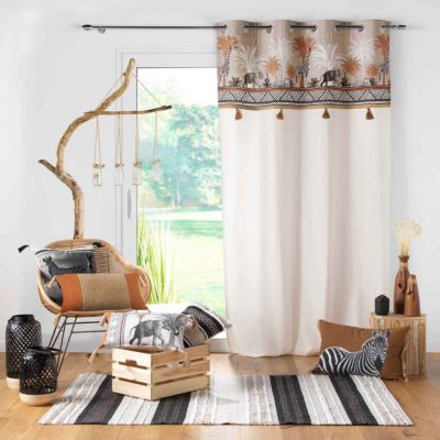 Rideau avec top esprit safari (140x240 cm - Taupe)