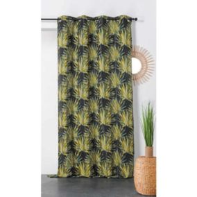 Rideau Bali Motif Feuillage - 135 x 245 cm - Doré