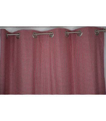 Rideau chic à carreaux rouge Vichy 140x250cm - 140x250cm - Rouge