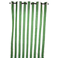 Rideau Cologne à rayures Vert L.250 x l.140 cm