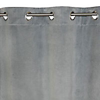 Rideau Colours Beaulieu aspect velours gris clair l.140 x H.240 cm