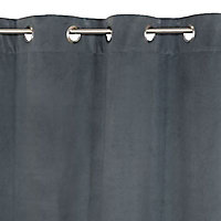 Rideau Colours Beaulieu aspect velours gris foncé l.140 x H.240 cm