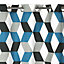 Rideau Colours Bernau 3D bleu l.140 x H.240 cm