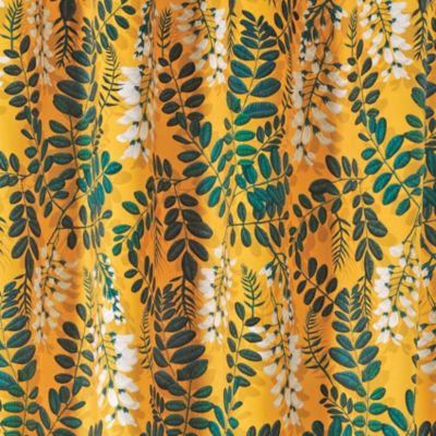 Rideau d'ameublement aux feuilles d'acacia (145x270 cm - Jaune)
