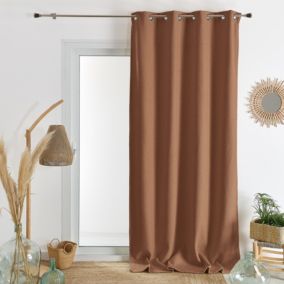 Rideau d'ameublement en flanelle (140x260 cm - Marron Clair)