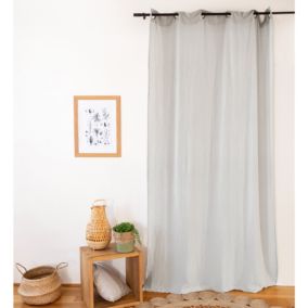 Rideau d'ameublement en gaze de coton (135x240 cm - Gris clair)