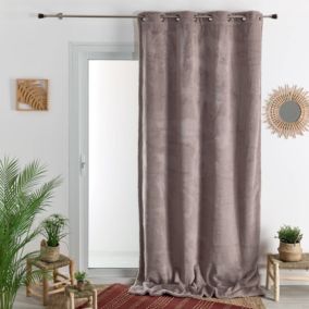 Rideau d'ameublement en imitation fourrure (140x260 cm - Taupe)