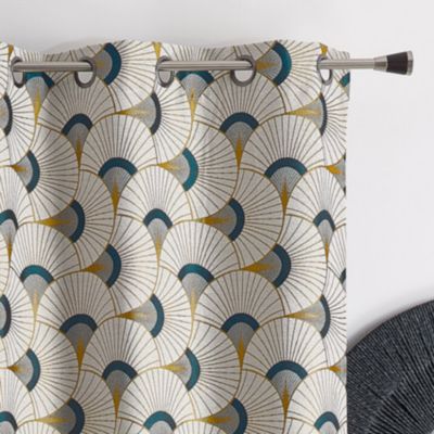 Rideau d'ameublement en jacquard (140x260 cm - Jaune Ocre)