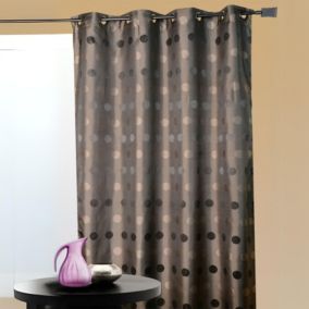 Rideau d'ameublement en jacquard pois bimbo (140x260 cm - Taupe)