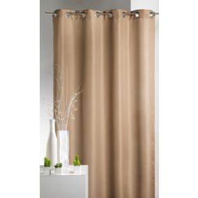 Rideau d'Ameublement en Microfibre Uni (135x250 cm - Taupe)