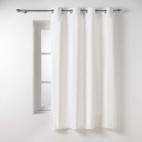 Rideau d'ameublement en poly/coton recyclé (135x180 cm - Blanc)