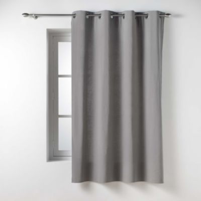 Rideau d'ameublement en poly/coton recyclé (135x180 cm - Gris)
