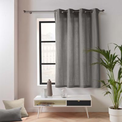 Rideau d'ameublement en poly/coton recyclé (135x180 cm - Gris)