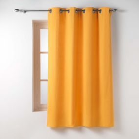 Rideau d'ameublement en poly/coton recyclé (135x180 cm - Jaune)