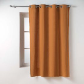 Rideau d'ameublement en poly/coton recyclé (135x180 cm - Marron Clair)