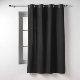 Rideau d'ameublement en poly/coton recyclé (135x180 cm - Noir)