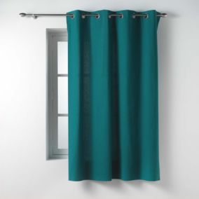 Rideau d'ameublement en poly/coton recyclé (135x180 cm - Vert emeraude)