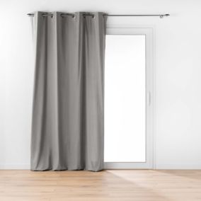 Rideau d'ameublement en poly/coton recyclé (135x260 cm - Gris)