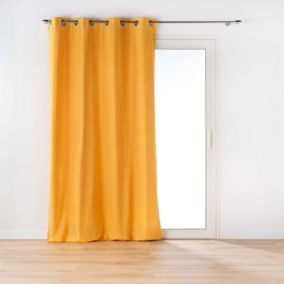 Rideau d'ameublement en poly/coton recyclé (135x260 cm - Jaune)